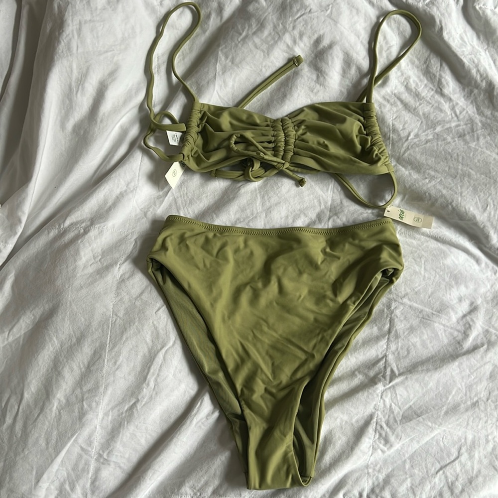 Aerie Bikini Top & Bottom - Size S Sage Green